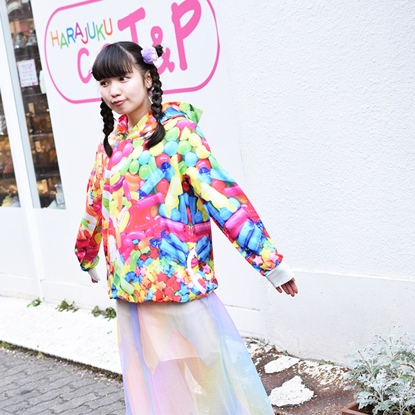 Popキャンディーbigパーカー 原宿系 ファッション パーカー 派手 かわいい 派手カワ カラフル 大きいサイズ オーバーサイズ 長袖 薄手 レの通販はau Pay マーケット Acdc Rag Au Pay マーケット店