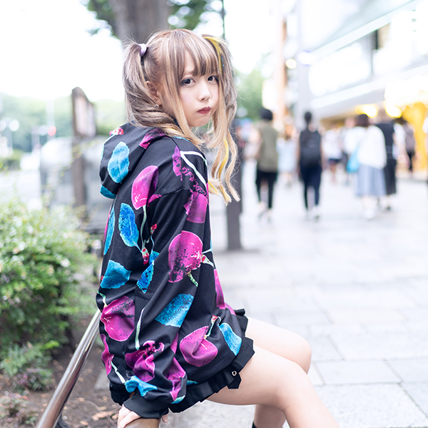 チェリー Bigパーカー 原宿系 ファッション パーカー フーディ 長袖 パンク ロック V系 ヴィジュアル系 病み 服 病みかわいい 病みカワ の通販はau Pay マーケット Acdc Rag Au Pay マーケット店