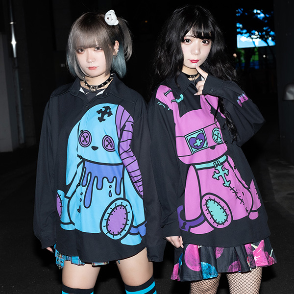 ネロ シャツ 長袖 パンク ロック V系 ファッション バンギャ 原宿系 原宿 韓国 病み 病みかわいい 派手カワ うさぎ 個性的 レディース メの通販はau Pay マーケット Acdc Rag Au Pay マーケット店