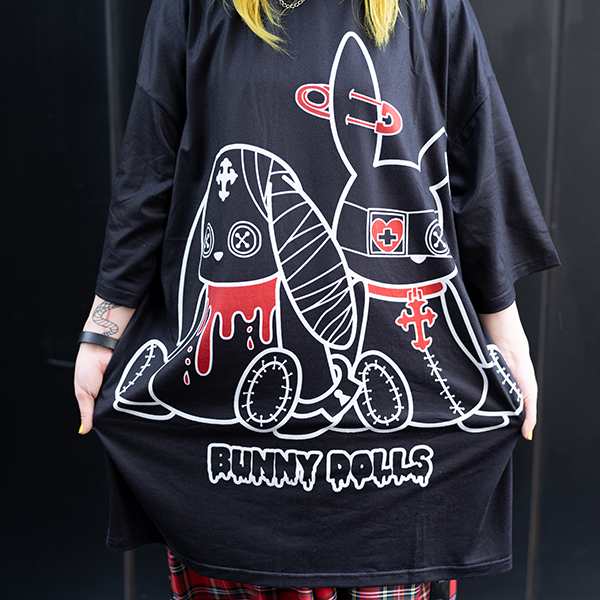 バニードール ヒュージtシャツ 半袖 パンク ロック V系 ファッション バンギャ 原宿系 原宿 韓国 黒 白 病みかわいい 派手カワ 個性的 イの通販はau Pay マーケット Acdc Rag Au Pay マーケット店
