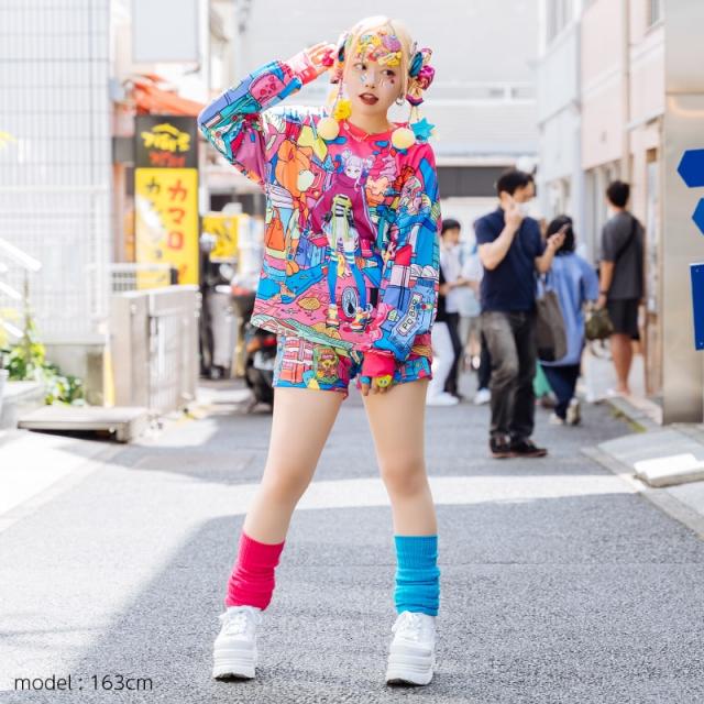 ニーナ ロンt 長袖 ファッション 原宿系 原宿 病み 病みかわいい 派手カワ ダンス 衣装 ダンス衣装 デコラ ポップ カラフル 個性的 レデの通販はau Pay マーケット Acdc Rag Au Pay マーケット店