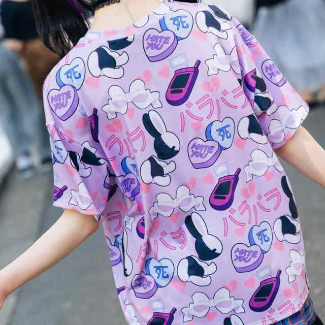 バラバラ Tシャツ 半袖 カットソー 原宿系 原宿 派手カワ ファッション