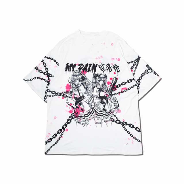 SWEET MY PAIN ヒュージTシャツ ホワイト 原宿系 韓国 ファッション