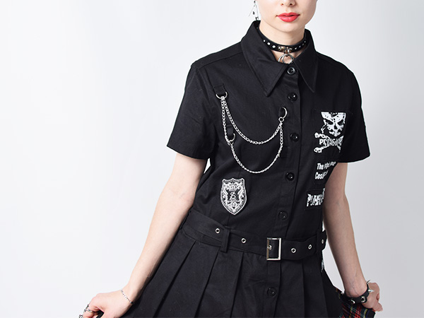アシメプリーツワンピース パンク ロック ファッション V系 ヴィジュアル系 バンギャ ワンピース シャツワンピース 黒 衣装 服 ゴシッの通販はau Pay マーケット Acdc Rag Au Pay マーケット店