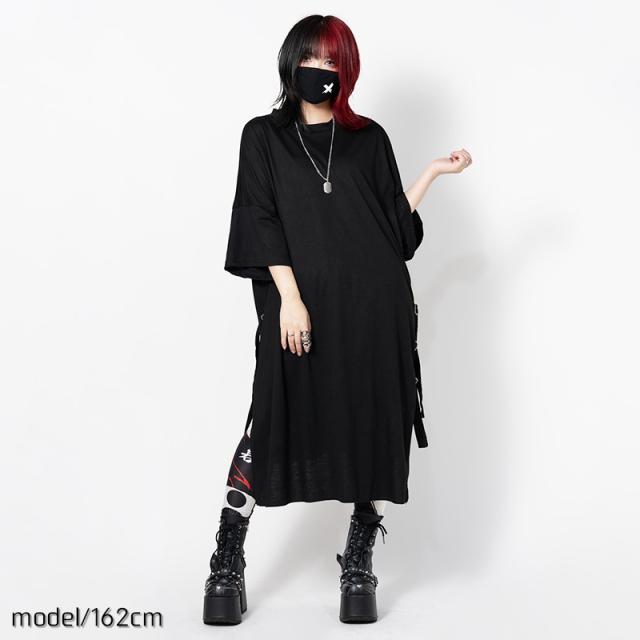 クライムtワンピ Tワンピース Tシャツ ワンピース 半袖 五分袖 ロング丈 パンク ロック ファッション V系 ヴィジュアル系 原宿系 モード の通販はau Pay マーケット Acdc Rag Au Pay マーケット店