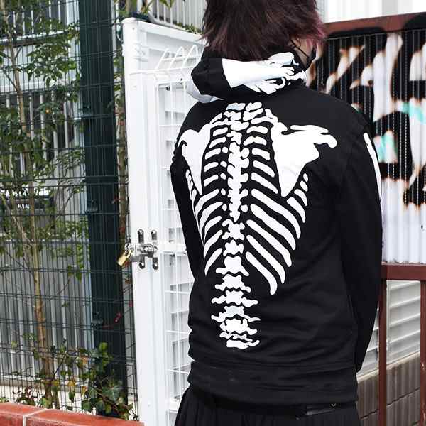 BONEパーカー ドクロ パーカー 骨 骸骨 スカル BABYMETAL ベビメタ パンク ロック ファッション V系 メンズ レディース 原宿 原宿系 ヴィ|au PAY マーケット
