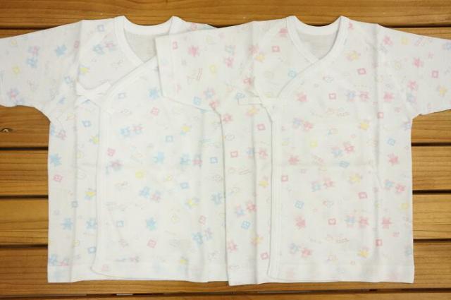 【メール便利用！送料込み】【日本製】BABY STORY【あったか素材】エアーニット短肌着50-60cm(KT45018)サックス/ピンク*