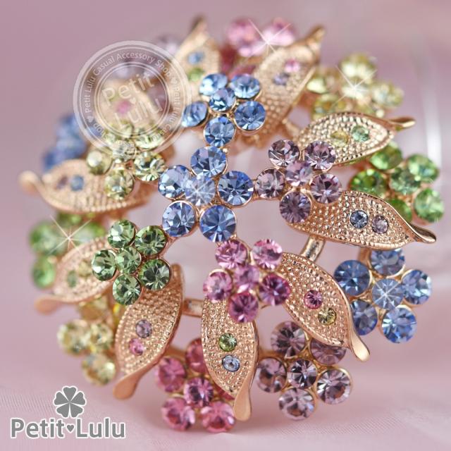 18K ブローチ フラワーカルーセル パステルカラー ジオメトリック 最高級スワロフスキー 人気 RGP プチルルの通販は 6,630円