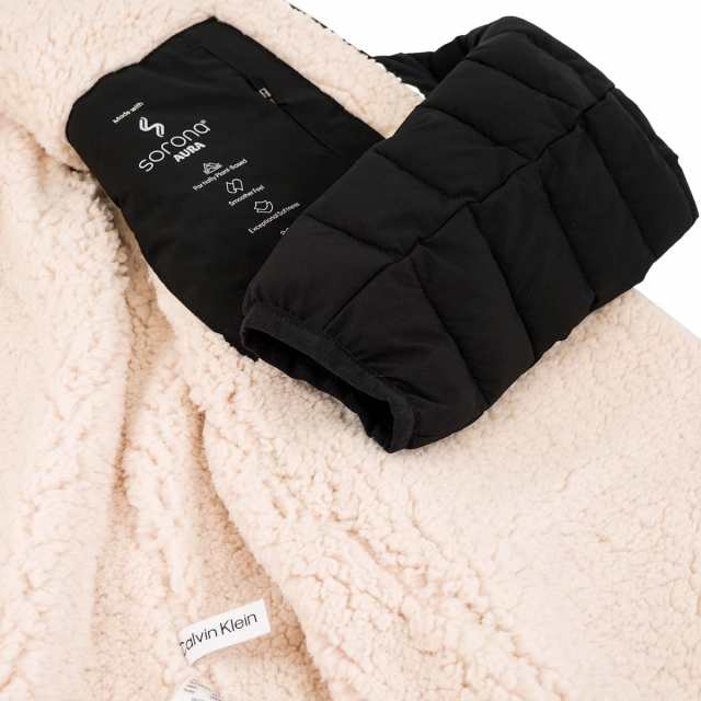 Calvin Klein カルバンクライン 中綿ジャケット CM155780 Sherpa Lined Hooded Stretch Puffer  メンズ 男性 アウター EBONY BLACK エボニ｜au PAY マーケット