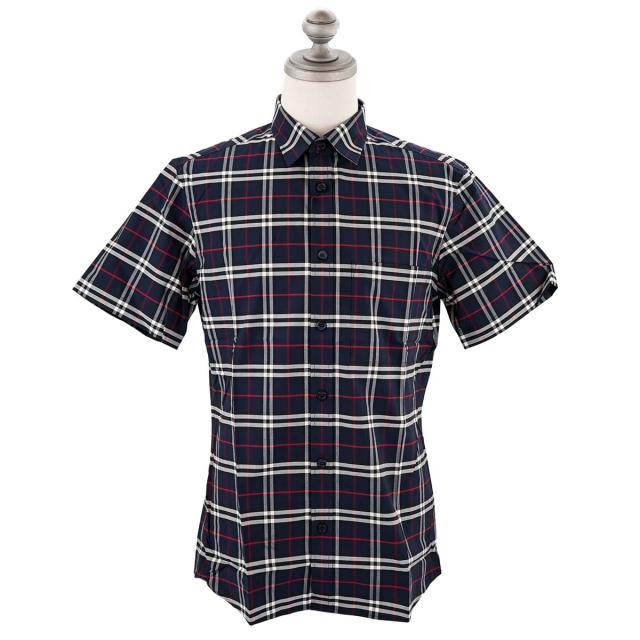 BURBERRY バーバリー 半袖シャツ 8020964 メンズ 男性 チェック柄 A1960 NAVY ネイビーの通販は