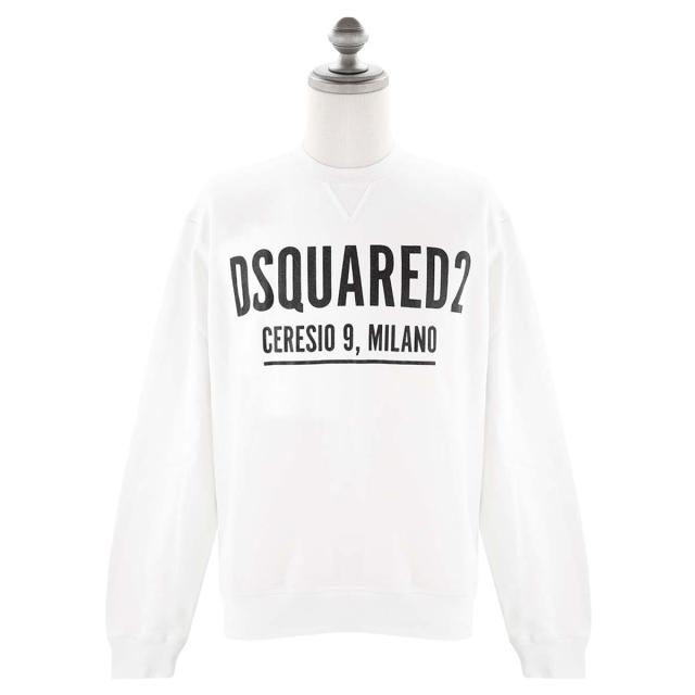 DSQUARED2 ディースクエアード トレーナー S71GU0448 S25516 CERESIO 9 SWEAT SHIRT メンズ 男性 スウェット 裏起毛 100 WHITE ホワイトの通販は