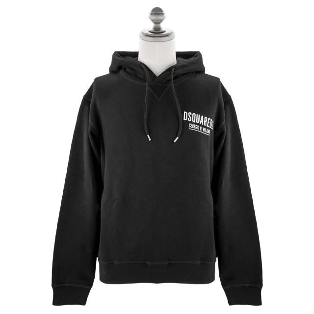 DSQUARED2 ディースクエアード フーディー S71GU0451 S25516 CERESIO 9 SWEAT HOODIE メンズ 男性 パーカー 裏起毛 900 BLACK ブラックの通販は