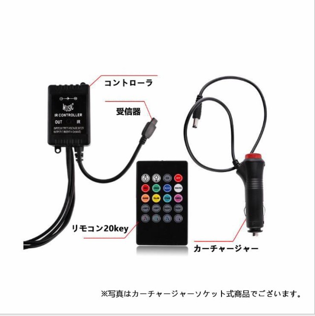 車用ledテープ Ledテープライト Rgb 調色調光 音に反応 カーチャージャー式 Usb式 車内装飾用 防水 全8色に切替 車用イルミネーション 足の通販はau Pay マーケット Nissin Lux