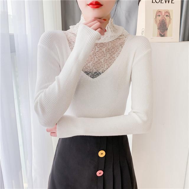 ニット レディース ｔシャツ 長袖 レース インナー トップス 無地 Vネック 韓国 きれいめ ストレッチの通販はau Pay マーケット 婦人服とペット用品 チロルペットストア