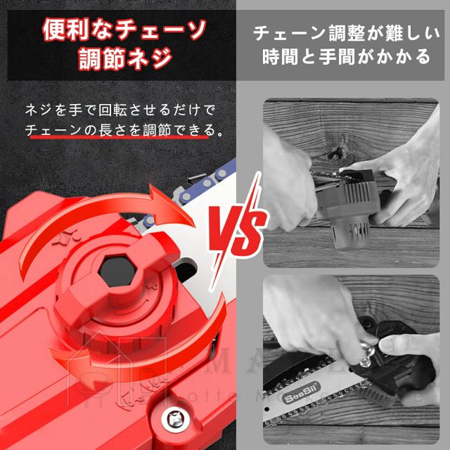 チェーンソー 充電式 チェンソー 21V 電動 ちぇーんそー ガイド