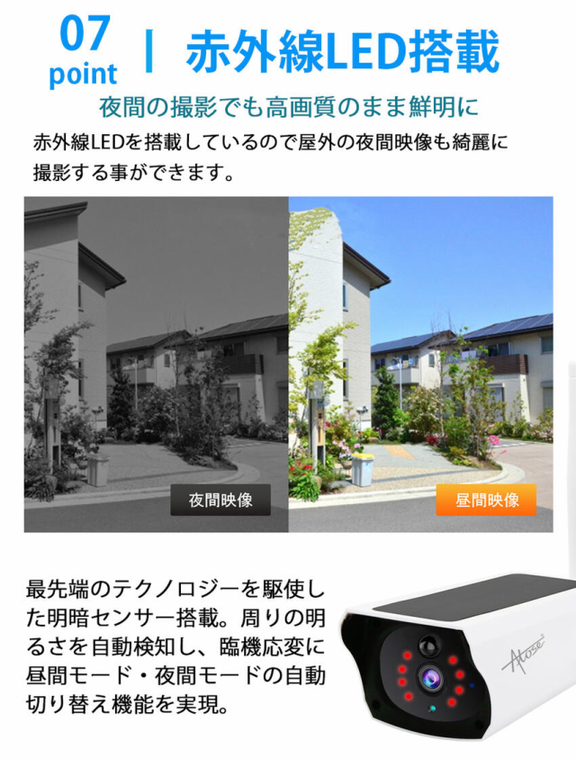 防犯カメラ 屋外 ソーラー ネットワークカメラ 電源不要 スマート