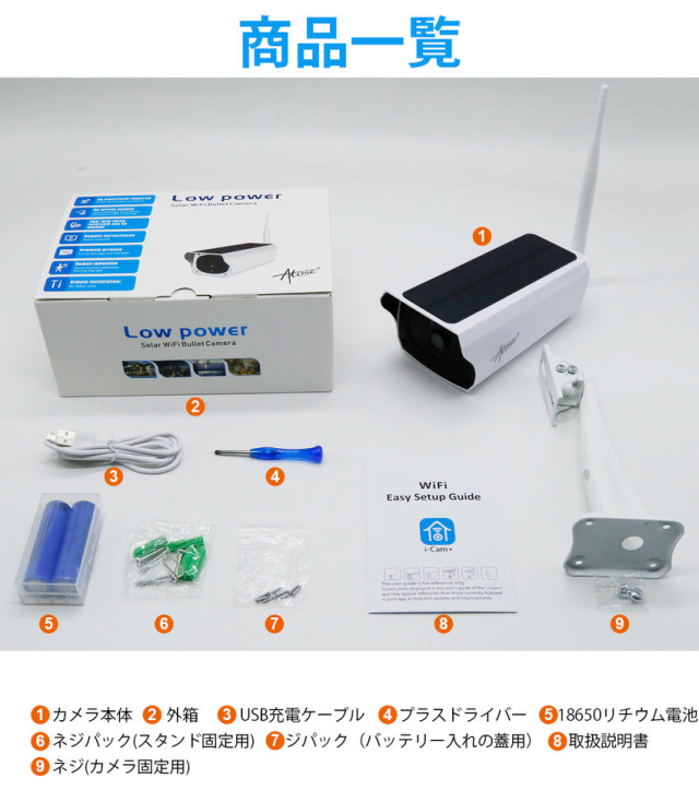 防犯カメラ 屋外 ソーラー ネットワークカメラ 電源不要
