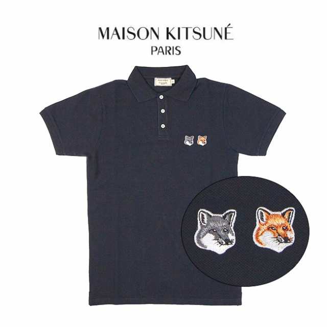 Maison Kitsune ポロシャツ メゾンキツネ メンズ 半袖 キツネ 顔 Double Fox Head Patch Polo Anthracite Bu00200kj7002 の通販はau Pay マーケット Daluma Au Pay マーケット店