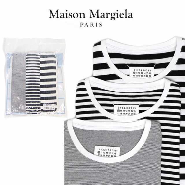 Maison Margiela パックt メゾンマルジェラ Tシャツ ボーダー 半袖 メンズ Pack Of 3 Stereotype T Shirts 961 Opttic White S50の通販はau Pay マーケット Daluma Au Pay マーケット店