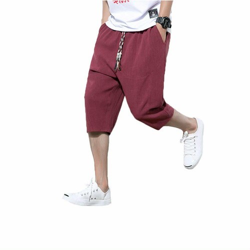 2xl サルエルパンツ 赤 ワインレッド メンズ ハーフパンツ サルエル ショートパンツ 麻 夏 七分丈 調整紐の通販はau Pay マーケット ダイレクト販売サービス Au Pay マーケット店