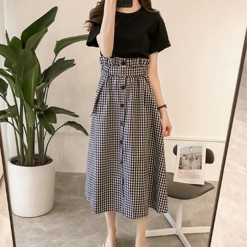 2xl ブラックチェック ギンガムチェックスカートとtシャツ レディース ツーピース セットアップ きれいめ おしゃれ ミモレ丈 セット 半袖の通販はau Pay マーケット ダイレクト販売サービス Au Pay マーケット店