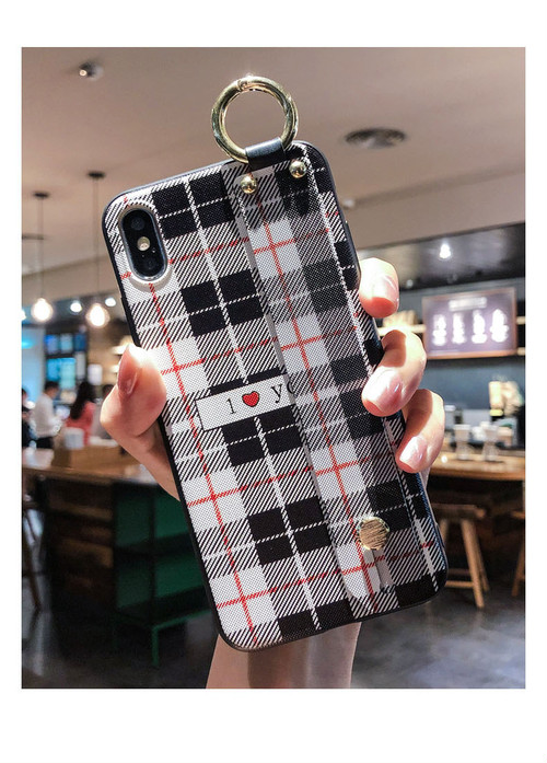 ブラック チェック柄 Iphoneケース カバー ハンドベルト付きの通販はau Pay マーケット ダイレクト販売サービス Au Pay マーケット店