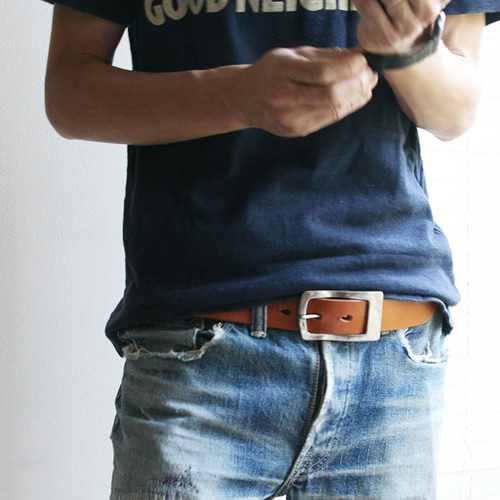 ベルト 栃木レザー メンズ 日本製 真鍮ギャリソンバックル 革 本革