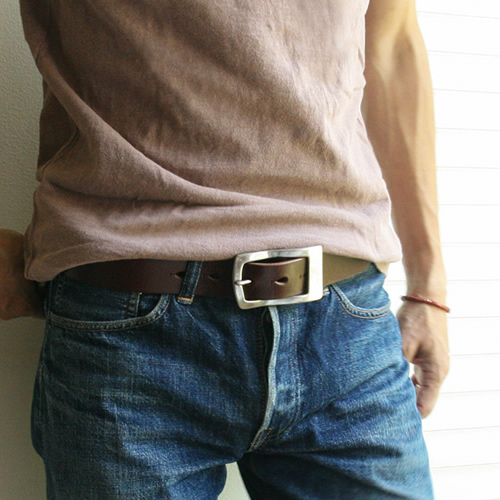 ベルト 栃木レザー メンズ 日本製 真鍮ギャリソンバックル 革 本革