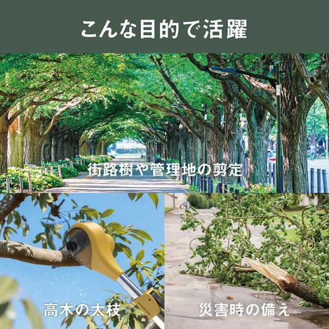 【45％引き】ムサシ 充電式大枝カッター（BCT-1000） バッテリー・充電器付き チェーンソー 切断工具 園芸用機械 切断機械 太枝 花 ガーデン DIY ガーデニング 丸太 庭木 幹 太い枝 電動 伸縮 剪定 パワフル コードレス 枝木 伸縮_5