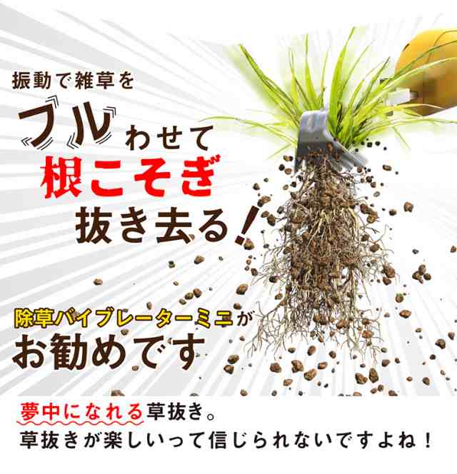 草刈り機 【48％引き】 雑草抜き ムサシ 充電式除草バイブレーターミニ ...