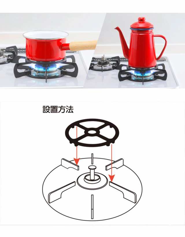 グラっとしにくい五徳 ミニ五徳 小さい ガスコンロ用 小さなお鍋のガタ