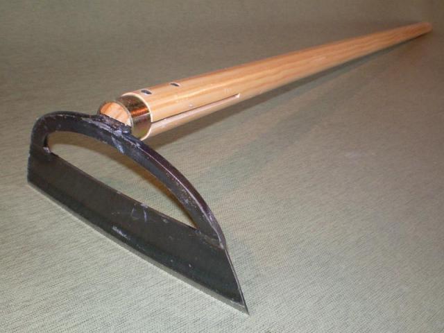 AD-503 千成 立鎌 鋼付 21cm刃 塗木柄 120cm 用具 工具 鍬（くわ） クワ くわ ホー Hoe 相田合同工場 燕三条