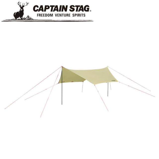 タープ トレッカー ヘキサタープセット350×280UV （カーキ） UA-1091 アウトドア・キャンプ用品 キャプテンスタッグ CAPTAIN STAG 屋外 レジャーソロキャンプ バーベキュー 正規品取扱店 パール金属