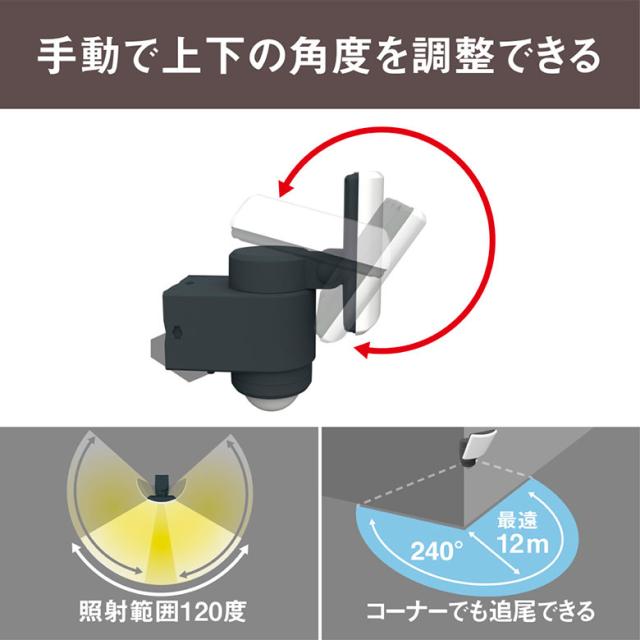 【52％引き】 人感センサーライト 屋外 防犯ライト センサーライト ムサシ RITEX 18W ワイド追尾式 LED センサーライト（LED-AC1017TA） ledライト 玄関 照明 防犯グッズ 常夜灯 防犯ライト_5