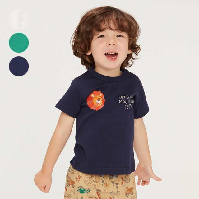 子供服】 moujonjon (ムージョンジョン) ライオン刺繍半袖Tシャツ 80cm 90cm 100cm 110cm 120cm 130cm 140cm キッズ 男の子 M30814の通販はau PAY マーケット - こどもの森e-shop|au PAY マーケット店