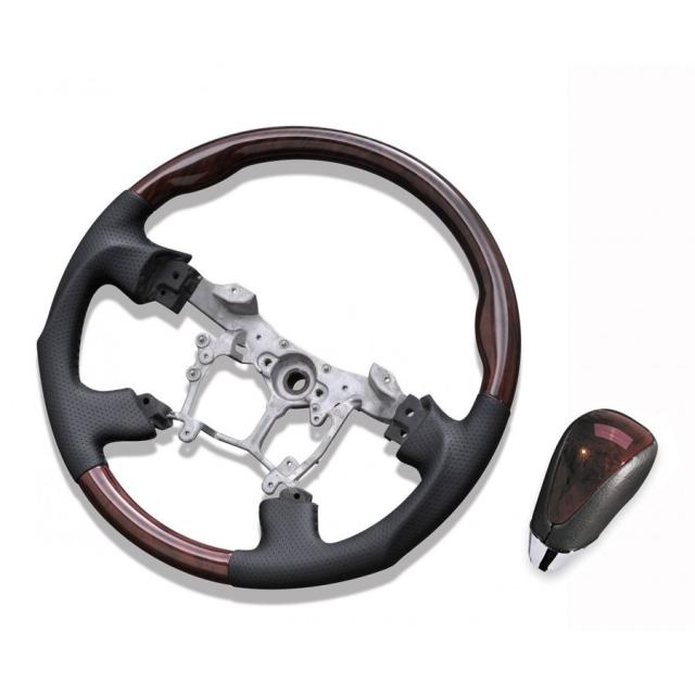 ステアリング シフトノブ ガングリップ ポプラ調 茶木目 アルファード ヴェルファイア 20系 後期  ZEROの通販は 14,321円