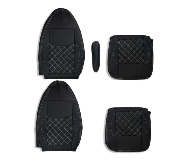 シートカバー ベストワン ファイター  運転席・助手席 1台分セット キルト ホワイトステッチ ZEROの通販は 15,889円