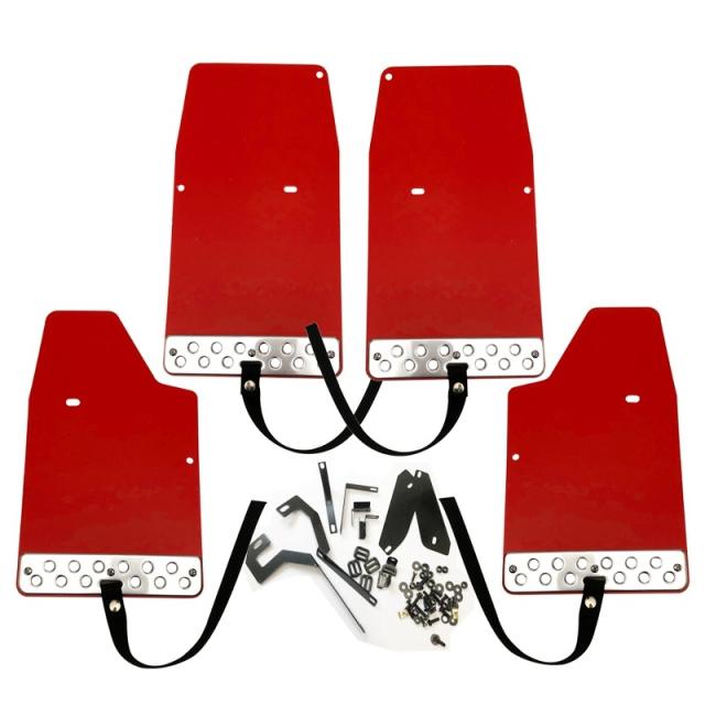 JB23 ジムニー 泥除け オフロード 専用設計 マッドガード EVA樹脂製 ベルト付き 1台分 レッド 10年10月〜ZEROの通販は