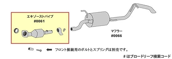 エブリイ HBD-DA64V 車検対応 触媒付エキゾーストパイプ □ 純正同等