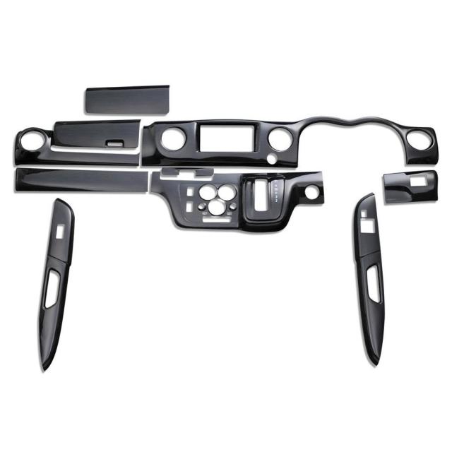 インテリアパネル キャラバン CARAVAN NV350 3Ｄ立体光沢パネル 黒木目 10ピース ZERO