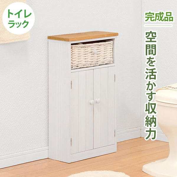 トイレ収納 完成品 スリム 木製 引き出し トイレラック キャビネット 薄型 ホワイト 木目 扉付き おしゃれ 35cm 北欧 ラック コンパクト  の通販はau PAY マーケット - QUOLI