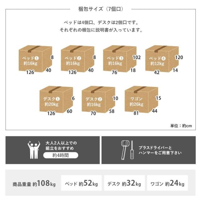 システムベッド 子供 デスク ロータイプ シングル 学習机 子供部屋 ミドル パイプ 収納 木製 大人 机付き コンパクト ベッド ロフト おしゃれ 分割 分離_19