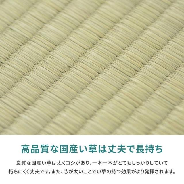 カーペット 上敷き い草 国産 4畳半 夏 本間 ペット対応 抗菌 防臭 日本製 正方形 ござ 夏用 ラグ 上敷き畳 おしゃれ 畳の上 花ござ いぐさ リバーシブル_4