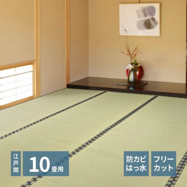 い草 上敷き カーペット 夏 フリーカット 撥水 10畳 江戸間 防カビ ペット対応 い草カーペット 抗菌 防臭 長方形 ござ 夏用 ラグ おしゃれ 花ござ いぐさの通販は