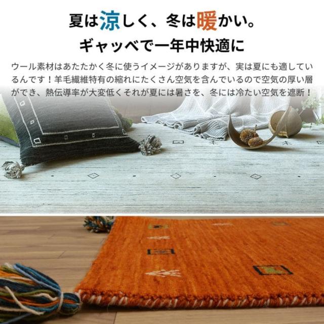 玄関マット 屋内 70 120 ギャッベ 風水 ウール インド ギャベ 大きめ おしゃれ 大判 室内 高級感 70×120 豪華 柄 ラグ 玄関 事務所 室内用 フリンジ_2