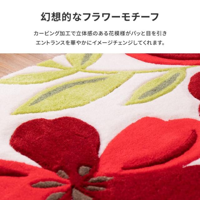 玄関マット 屋内 風水 花柄 大判 室内 大きめ 70×120 洗える 滑り止め 厚手 高級感 かわいい 豪華 華やか 花 柄 おしゃれ 70 120 ラグ 玄関 韓国 風_2