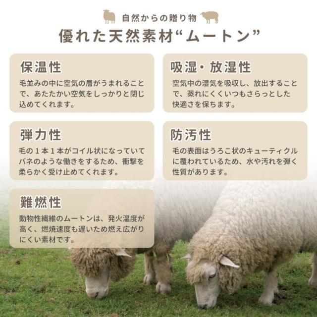 ムートンラグ 本物 天然 6匹 ラグ カーペット ムートン ファー ウレタン 厚手 羊毛 おしゃれ 小さめ 高級 ふわふわ 床暖房 天然素材 かわいい 毛足長い_2