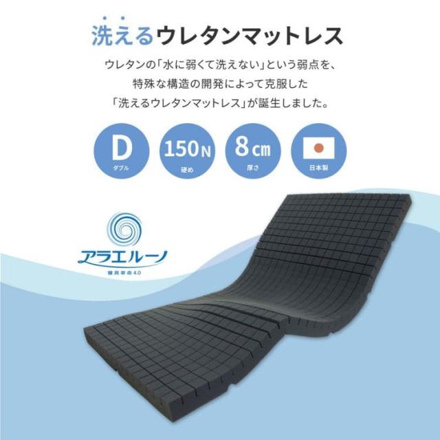 マットレス ダブル 洗える 硬め 高反発 日本製 軽量 丸洗い ウレタン 薄手 8cm 腰痛 対策 敷き布団 格安 来客 薄型 固め バランス コンパクト ベッド_2