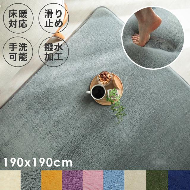 ラグ 2畳 カーペット 冬 撥水 厚手 低反発 ウレタン 冬用 洗える ホットカーペット 滑り止め 無地 床暖房 こたつ 子供 洗濯 ペット 正方形 おしゃれの通販は
