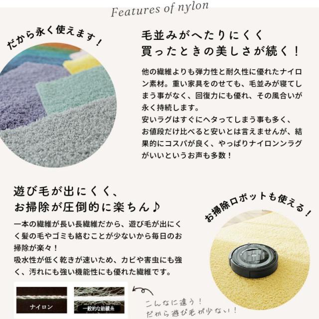 ラグ 2畳 カーペット 冬 シャギー 日本製 冬用 防ダニ 洗える 洗濯機 ホットカーペット 防炎 無地 床暖房 抗菌 防臭 子供 洗濯 ペット 正方形 おしゃれ_3